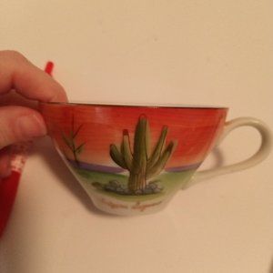 Arizona saguaro tea cup, saucer and plate